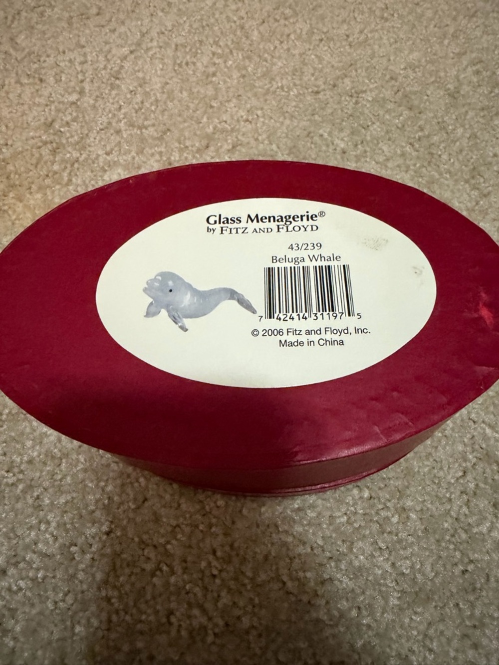 Fitz and Floyd Glass Beluga Whale - Picture 4 of 4